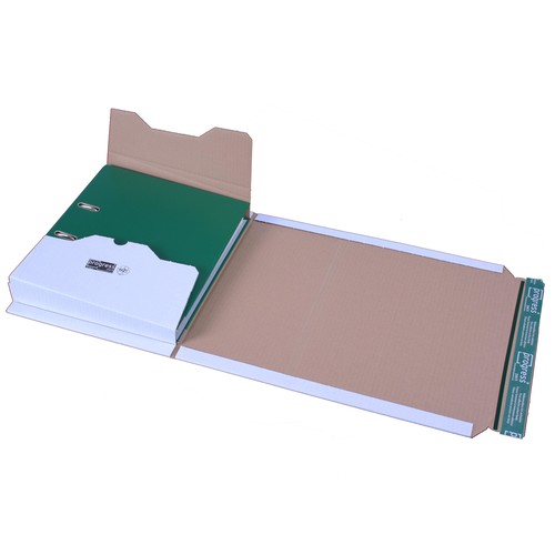 Wellpappe Versandverpackung weiß für Ordner DIN A4 / 320 x 290 x -80mm Produktbild