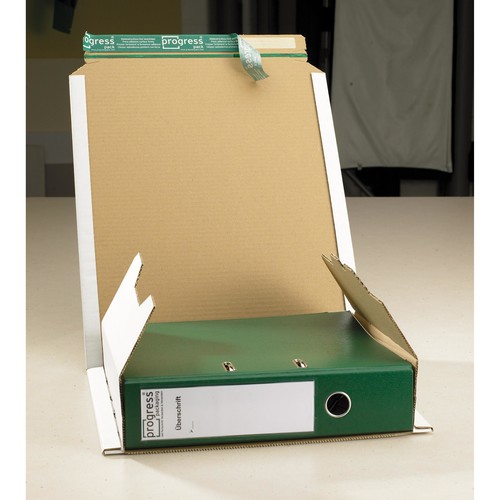 Wellpappe Versandverpackung weiß für Ordner DIN A4 / 320 x 290 x -80mm Produktbild Additional View 1 L