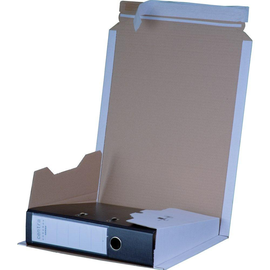 Wellpappe Versandverpackung weiß für Ordner DIN A4 / 320 x 290 x 35-80mm Produktbild