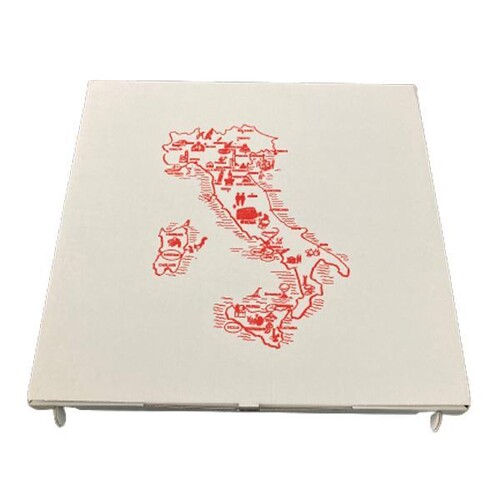 Pizzakarton Neutraldruck Modell Taglio Kraft 40x40x3cm weiß (PACK=100 STÜCK) Produktbild Additional View 3 L