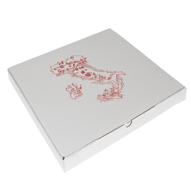 Pizzakarton Neutraldruck Modell Taglio Kraft 40x40x3cm weiß (PACK=100 STÜCK) Produktbild