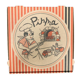 Pizzakarton / Modell NYC / Pizzabäcker / 50x50x4cm / braun (PACK=50 STÜCK) Produktbild