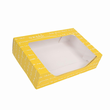 Krapfenkarton 6er / mmmhh gelb/weiß / 275x185x70mm / mit Fenster (PACK=100 STÜCK) Produktbild