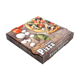 Pizzakarton Neutraldruck Modell NYC Piccante 26x26x4,2cm / braun (PACK=100 STÜCK) Produktbild