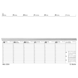Querkalender Giganta 2026 42x14,5cm 1Woche/2Seiten grün Spiralbindung Zettler 126-0013 Produktbild