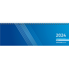 Querkalender 2024 32x11cm 1Woche/2Seiten blau Wire-O-Spiralbindung Zettler 176-0015 Produktbild