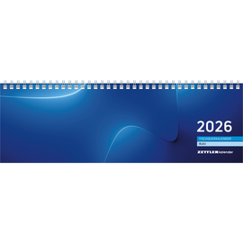Querkalender 2026 32x11cm 1Woche/2Seiten blau Wire-O-Spiralbindung Zettler 176-0015 Produktbild