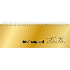 Querkalender 2026 septant Modell 36121 30,7x10,5cm 1Woche/2Seiten gold Spiralbindung Rido Idé 70-36121 Produktbild