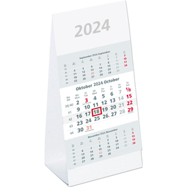 Tisch-Dreimonatskalender 2024 9,5x19,5cm grau/weiß Karton Zettler 980-0000 Produktbild