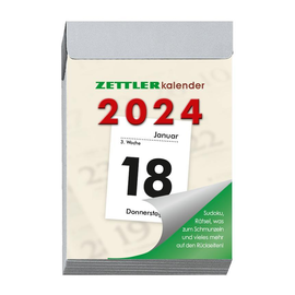 Tagesabreißkalender 2024 hoch 4x6cm 1Tag/1Seite weiß Zettler 301-0000 Produktbild