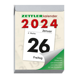 Tagesabreißkalender 2024 hoch 8x11cm 1Tag/1Seite weiß Zettler 305-0000 Produktbild