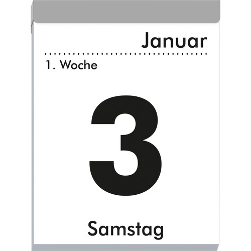 Tagesabreißkalender 2026 hoch 8x11cm 1Tag/1Seite weiß Zettler 305-0000 Produktbild Additional View 1 L