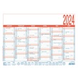 Arbeitstagekalender 2024 A4 29,7x21cm 6Monate/1Seite blau/rot Karton Zettler 910-0015 Produktbild