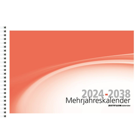 Mehrjahreskalender ab 2024 15Jahre 30x20,5cm 6Monate/1Seite schwarz/rot Zettler 991-1100 Produktbild