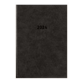 Buchkalender 2024 A5 15x21cm 1Tag/1Seite schwarz wattiert Zettler 876-0020 Produktbild