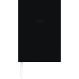 Buchkalender 2026 A5 15x21cm 1Tag/1Seite schwarz wattiert Zettler 876-0020 Produktbild