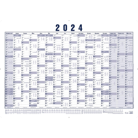 Plakatkalender 2024 ca. A1 100x61cm 16Monate/1Seite weiß/blau Zettler 918-0015 Produktbild