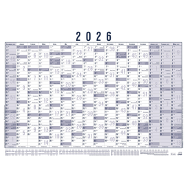 Plakatkalender 2026 ca. A1 100x61cm 16Monate/1Seite weiß/blau Zettler 918-0015 Produktbild