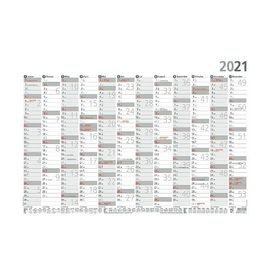 Plakatkalender 2023 A2 59,4x42cm 12Monate/1Seite grau/rot Zettler 938-6111 Produktbild