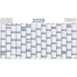 Plakatkalender 2026 ca. A0 140x80cm 15Monate/1Seite schwarz/blau Zettler 917-0015 Produktbild