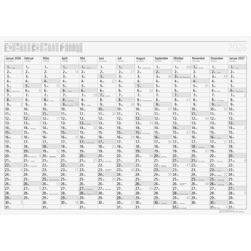 Plakatkalender 2026 young design ca. A1 86x61cm 13Monate/1Seite weiß/grau Rido Idé 70-33600 Produktbild Front View L