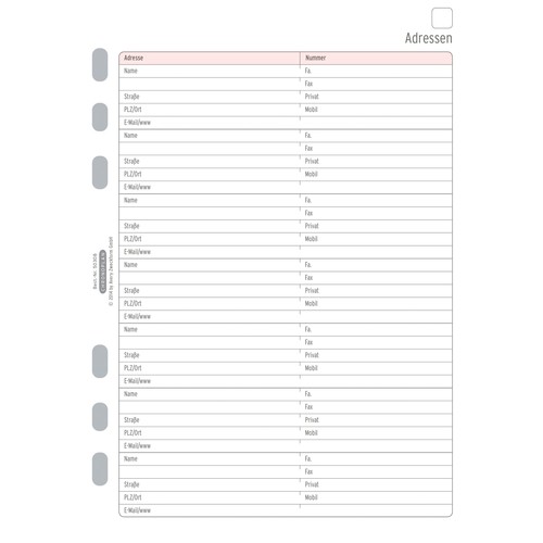 Adressblätter für Organizer A5 148x210mm 80g Chronoplan 50308 (PACK=25 BLATT) Produktbild Additional View 1 L