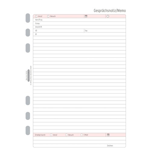 Gesprächsnotiz für Organizer A5 148x210mm 80g Chronoplan 50312 (PACK=40 BLATT) Produktbild Additional View 1 L