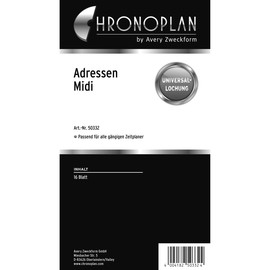 Adressblätter für Organizer Midi 96x172mm 80g Chronoplan 50332 (PACK=16 BLATT) Produktbild